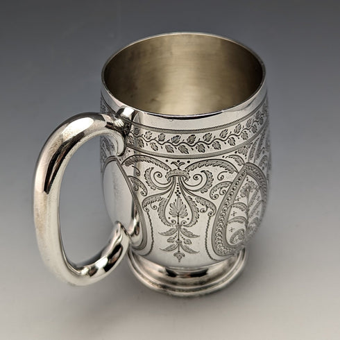 1887年 英国アンティーク 純銀製マグカップ 178g John Aldwinckle & Thomas Slater