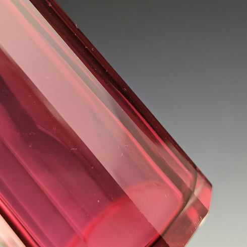 英国アンティーク クランベリーカットガラス &シルバープレート スパイス入れ