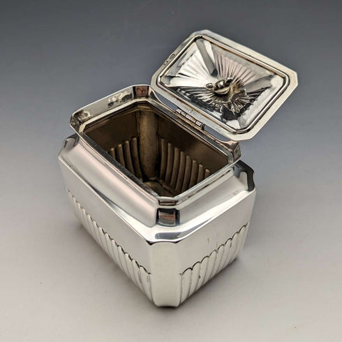 1889 British Antique Sterling Silver Tea Caddy 196g Henry Stratford