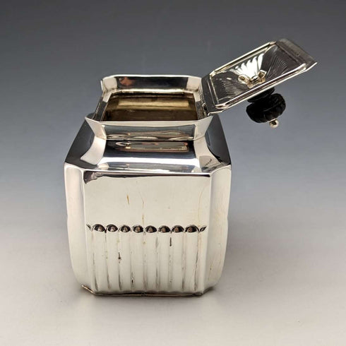 1889 British Antique Sterling Silver Tea Caddy 196g Henry Stratford