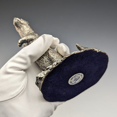 英国 カントリーアーティスト社 カワウソ 純銀張り彫刻 フィギュリン 高さ127mm