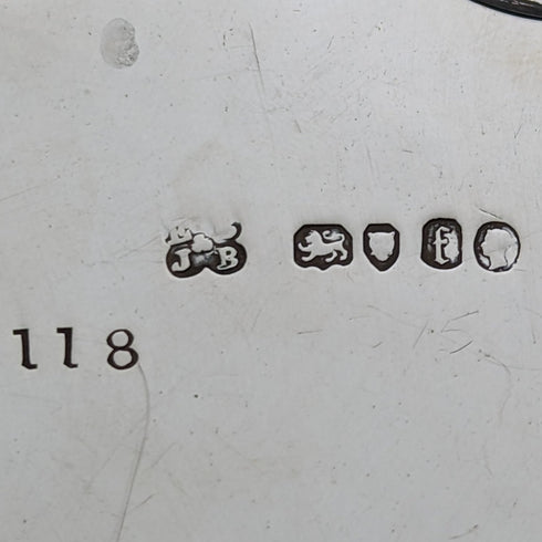 1861 年英國古董純銀 Salva 卡托盤直徑 23 公分 358 克 Edward & John Barnard