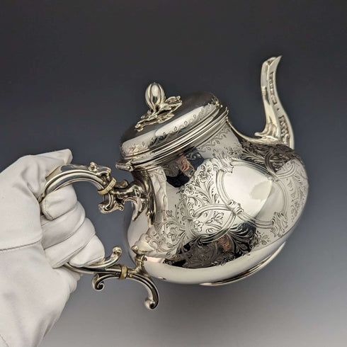 1872 年英國古董鍍銀茶壺 Elkington & Co