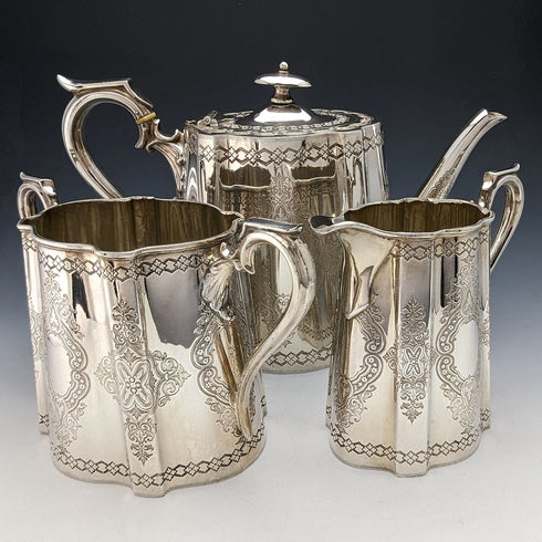 Circa 1880 British Antique Silver Plated Tea Set Fenton Bros