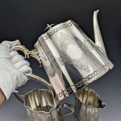約 1880 年英國古董鍍銀茶具 Fenton Bros