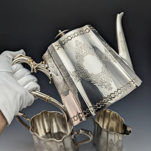 Circa 1880 British Antique Silver Plated Tea Set Fenton Bros