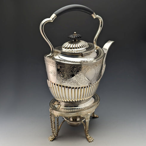 1900年頃 英国アンティーク シルバープレート製 ティーケトルセット JHON WiGFALL