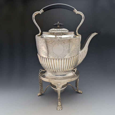 約 1900 年英國古董鍍銀茶壺套裝 JHON WiGFALL