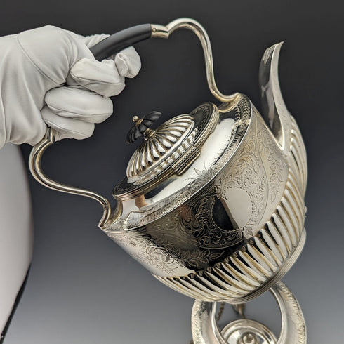 1900年頃 英国アンティーク シルバープレート製 ティーケトルセット JHON WiGFALL