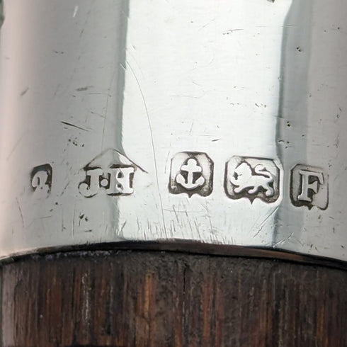 1930 年英國復古男士手杖純銀裝飾竹軸 91 厘米