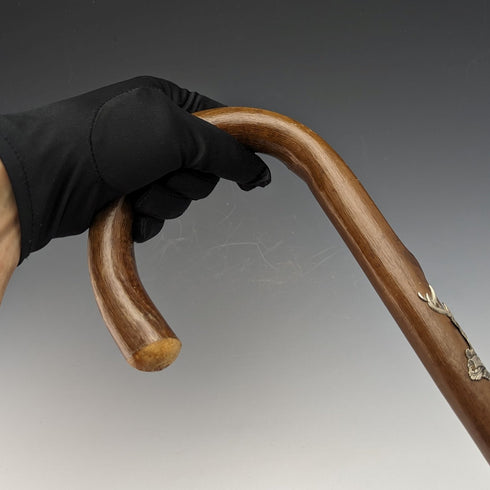 復古男式歐洲旅遊手杖棕色軸 90 厘米