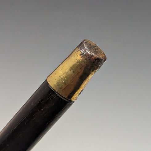 1892 年英國古董男式手杖純銀德比手柄棕色軸 86.5 厘米