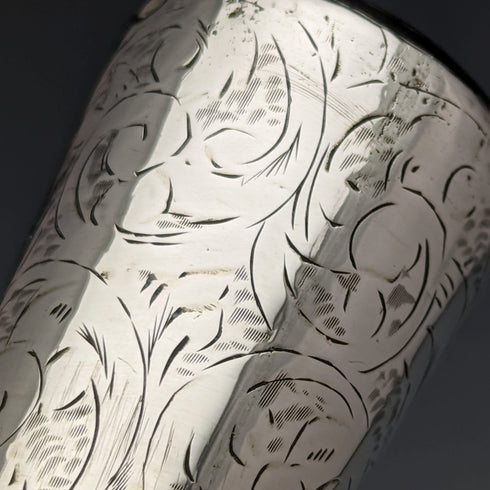 1920 年英國古董男士手杖純銀雕刻圓柄黑軸 91.5 厘米