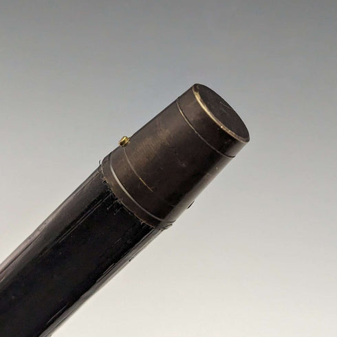 1894 British Antique Men's Cane Sterling Silver Decorated Antler Handle Black Shaft 84cm