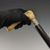 1894 British Antique Men's Cane Sterling Silver Decorated Antler Handle Black Shaft 84cm