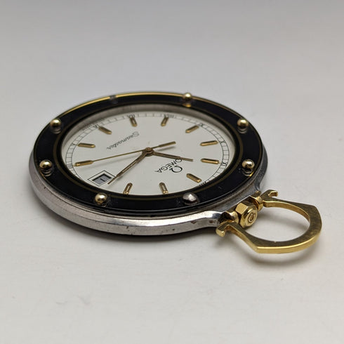 1980 年代歐米茄石英懷錶 Seamaster Mariner III 運作良好