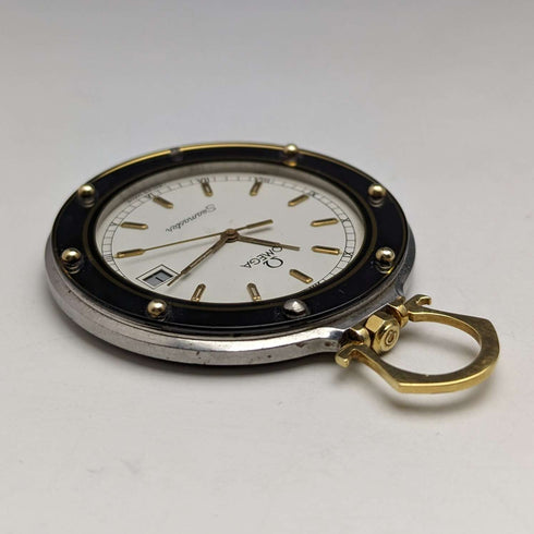 1980年代 オメガ クォーツ式 懐中時計 Seamaster Mariner III 動作良好