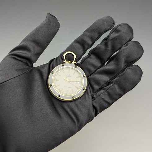 1980 年代歐米茄石英懷錶 Seamaster Mariner III 運作良好