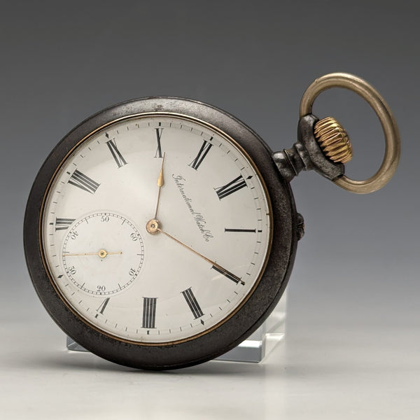 約 1902 年古董 IWC 沙夫豪森懷錶 青銅色錶殼 工作狀況良好