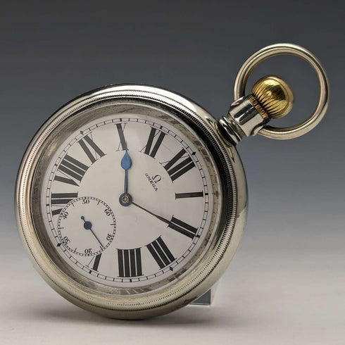 1915年頃 アンティーク オメガ 懐中時計 大型58mm 鉄道時計 動作良好