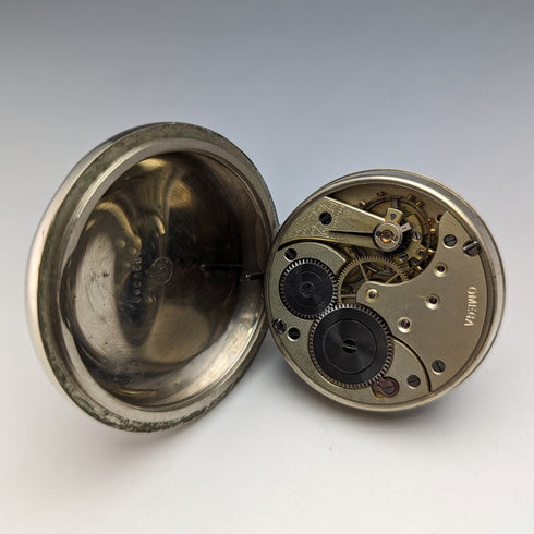 約 1915 年古董歐米茄懷錶大號 58 毫米鐵路鐘狀況良好