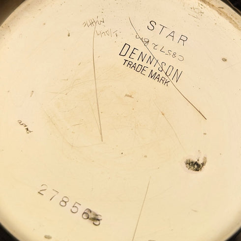 Circa 1915 American antique Waltham pocket watch Dennison case gold-plated half hunter refurbished