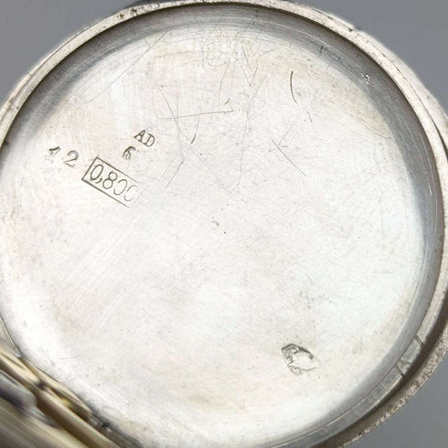 1900年頃 アンティーク スイスEscasany レディース懐中時計花彫刻銀側ケース 動作良好