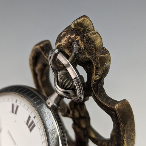 1920 年代黃銅椅懷錶架亮紅色座椅