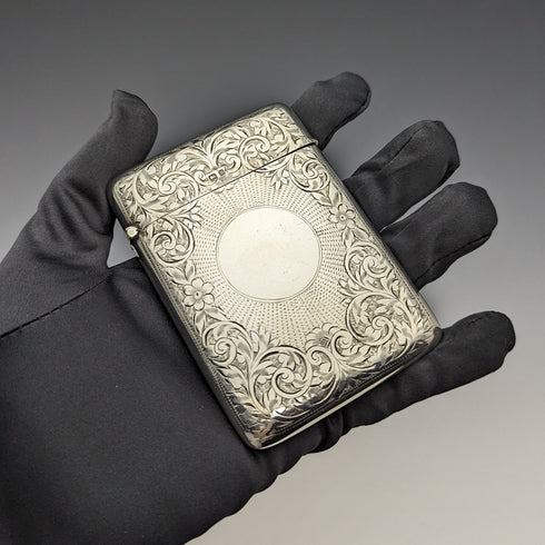 1905年 英国アンティーク 純銀製カードケース 82g Joseph Gloster