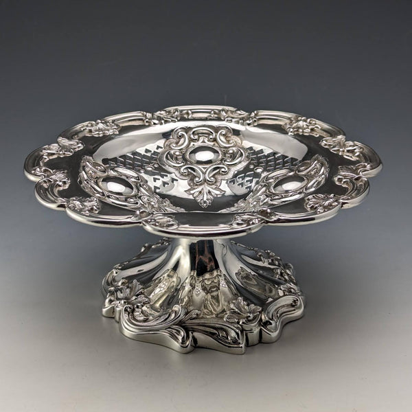 1906 British Antique Sterling Silver Compote 315g Diameter 18cm Walker&Hall