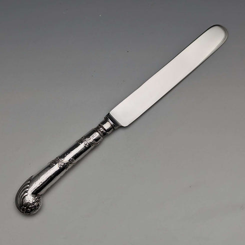 1905 British Antique Sterling Silver Handle Set of 5 Tea Knives by John Biggin in Case