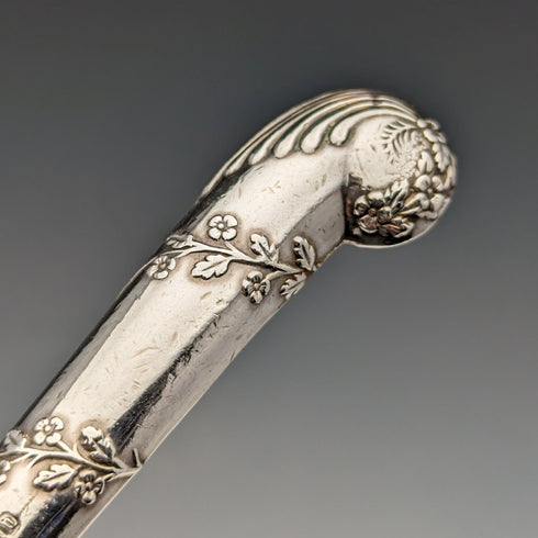 1905年 英国アンティーク 純銀ハンドル ティーナイフ5本セット John Biggin ケース入り