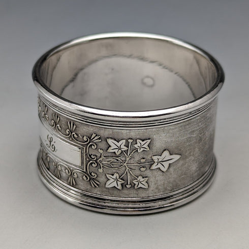 19世紀末頃 英国アンティーク シルバープレート製 ナプキンリング 6個セット ケース入り