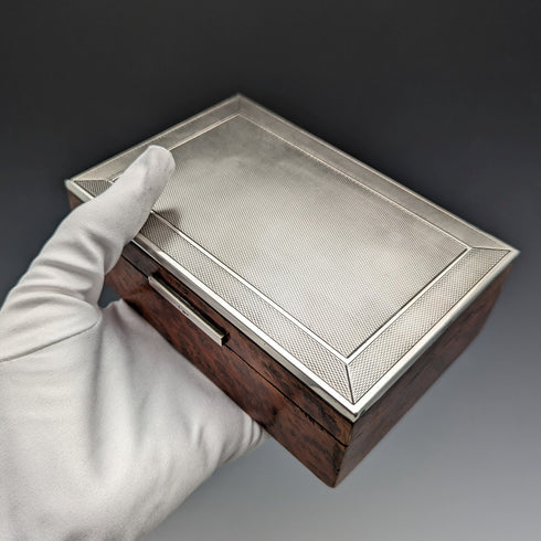 復古義大利 800 銀蓋盒飾品盒