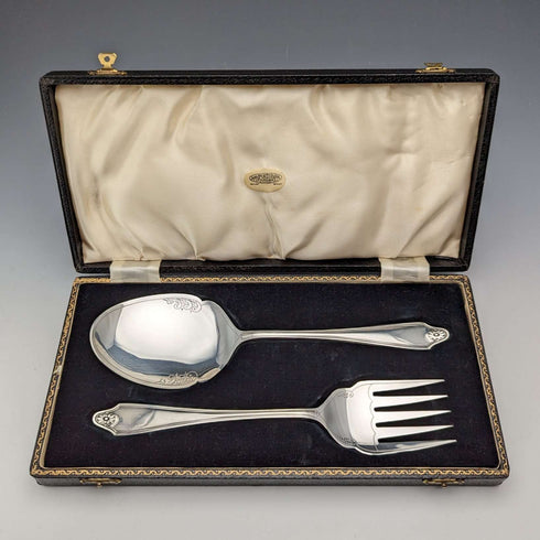 約 1915 年英國古董鍍銀餐具一對 George Cutts & Sons