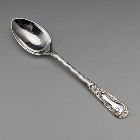 1905年 英国アンティーク シルバープレート製ティースプーン12本&シュガートングセット ケース入り