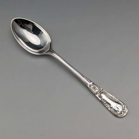 1905 年英國古董鍍銀 12 個茶匙和糖鉗套裝帶盒