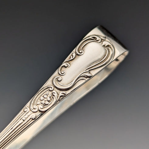 1905年 英国アンティーク シルバープレート製ティースプーン12本&シュガートングセット ケース入り