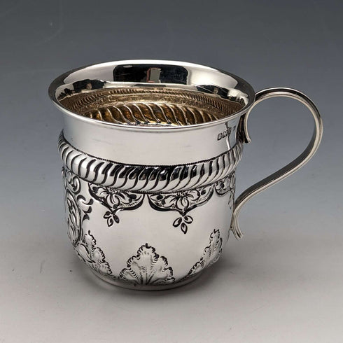 1902 British Antique Sterling Silver Mug 70g Levesley Brothers