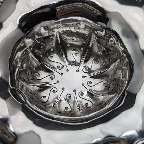 米国アンティーク 純銀製ティーストレーナー 木製ハンドル J.F. Fradley