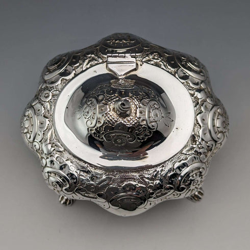 1903 British Antique Sterling Silver Tea Caddy 196g Thomas White