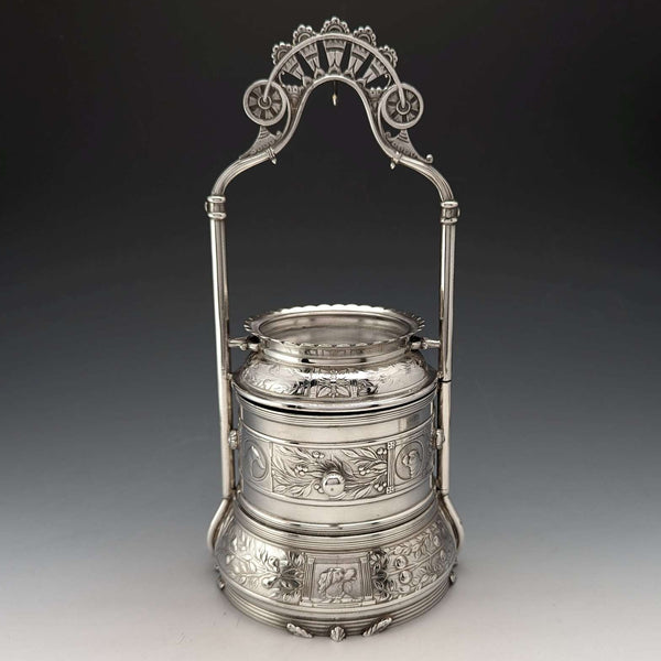 Late 19th Century US Antique Silver Plated Pocket Watch Holder & Jewelry Box Reed & Barton