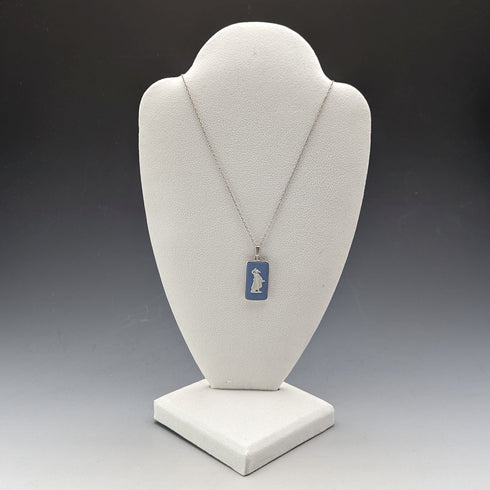 1973 年英國復古韋奇伍德純銀和碧玉吊墜項鍊