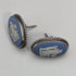 British Vintage Wedgwood Silver & Jasperware Earrings