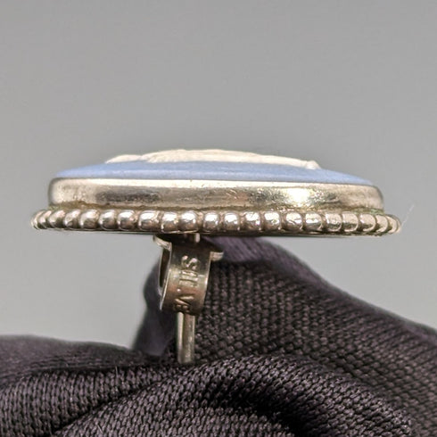 British Vintage Wedgwood Silver & Jasperware Earrings
