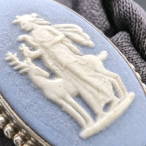 British Vintage Wedgwood Silver & Jasperware Earrings