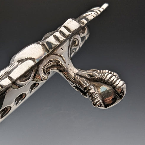 1903 British Antique Sterling Silver Salva Tray Diameter 32cm 824g GOLDSMITHS & SILVERSMITHS