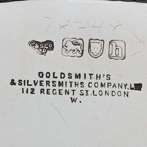 1903 年英國古董純銀薩爾瓦托盤直徑 32 公分 824 克金匠和銀匠