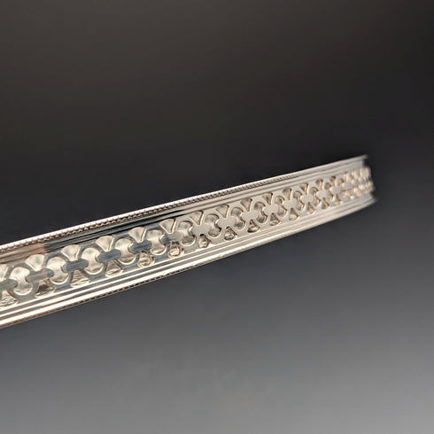 英國復古鍍銀橢圓形畫廊托盤 Baker Ellis