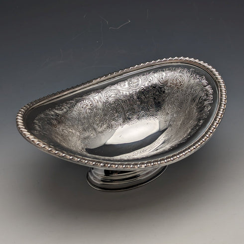 英國復古鍍銀高腳碗盤 Barker Ellis